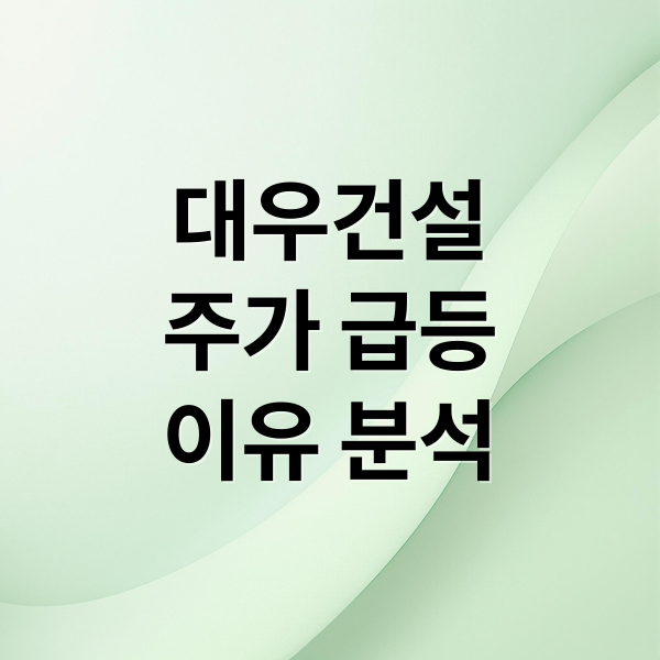 대우건설
주가 급등
이유 분석 (대우건설 주가 350% 급등 이유)