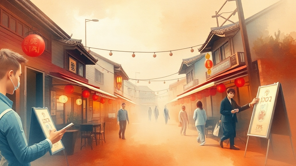 지역 경제 활성화 동참 (watercolor 스타일)