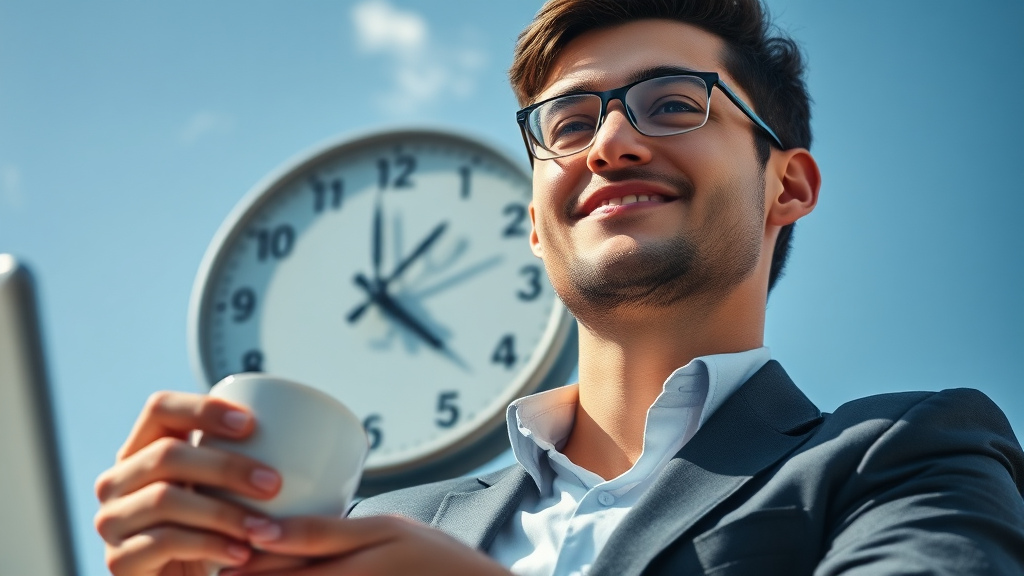 근무시간 단축 및 유연근무 확대 (realistic 스타일)