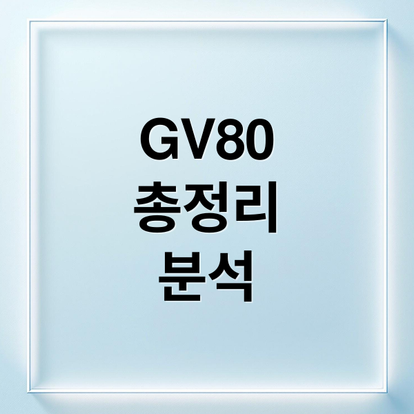 GV80
총정리
분석 (제네시스 GV80 분석)