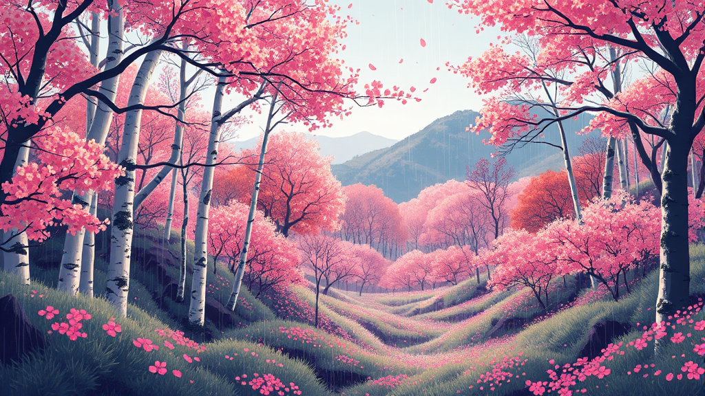 화담숲 봄 시즌 놓치지 말아야 할 볼거리 (illustration 스타일)