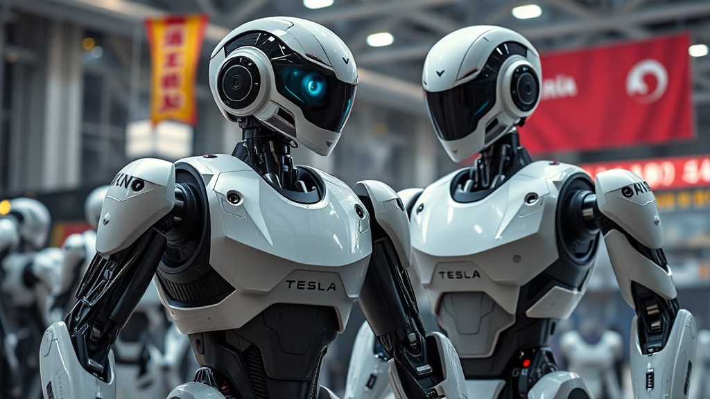 글로벌 경쟁 구도: 빅테크 기업들의 휴머노이드 로봇 개발 현황 (realistic 스타일)