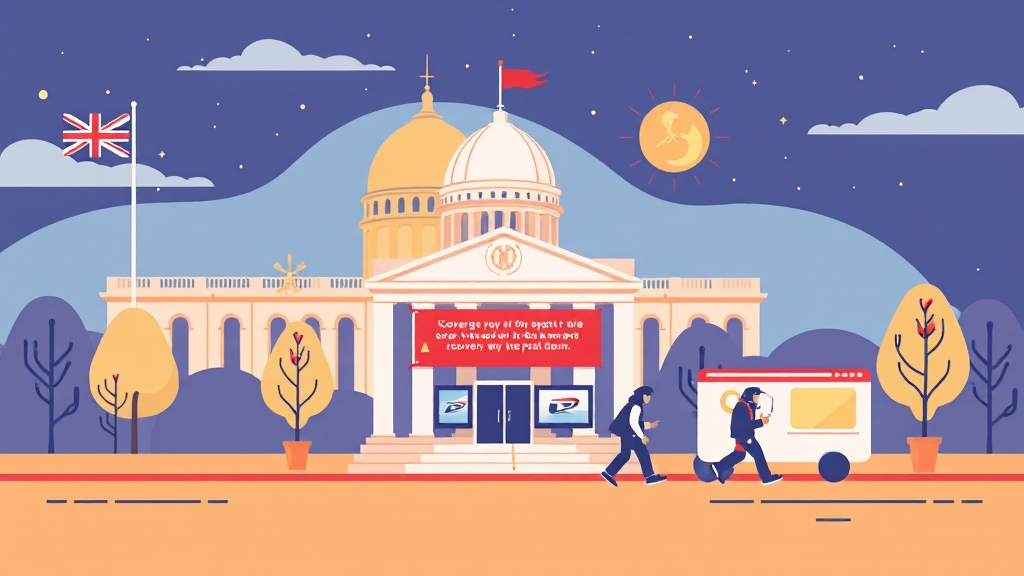 정부 및 우체국 측 대응 (illustration 스타일)