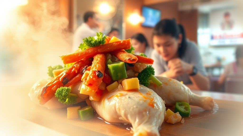 아자자야채치킨, 예약 이렇게 하세요! (watercolor 스타일)