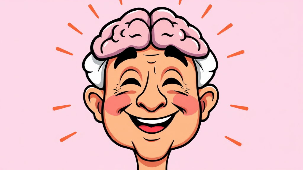 웃음과 뇌 건강 (cartoon 스타일)