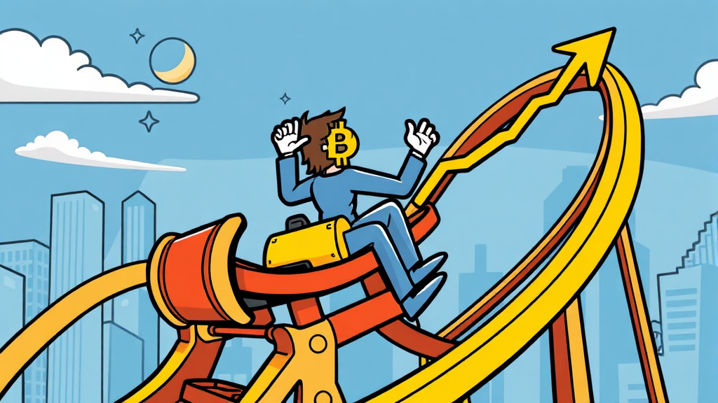 비트코인 시세 변동 요인 분석 (cartoon 스타일)