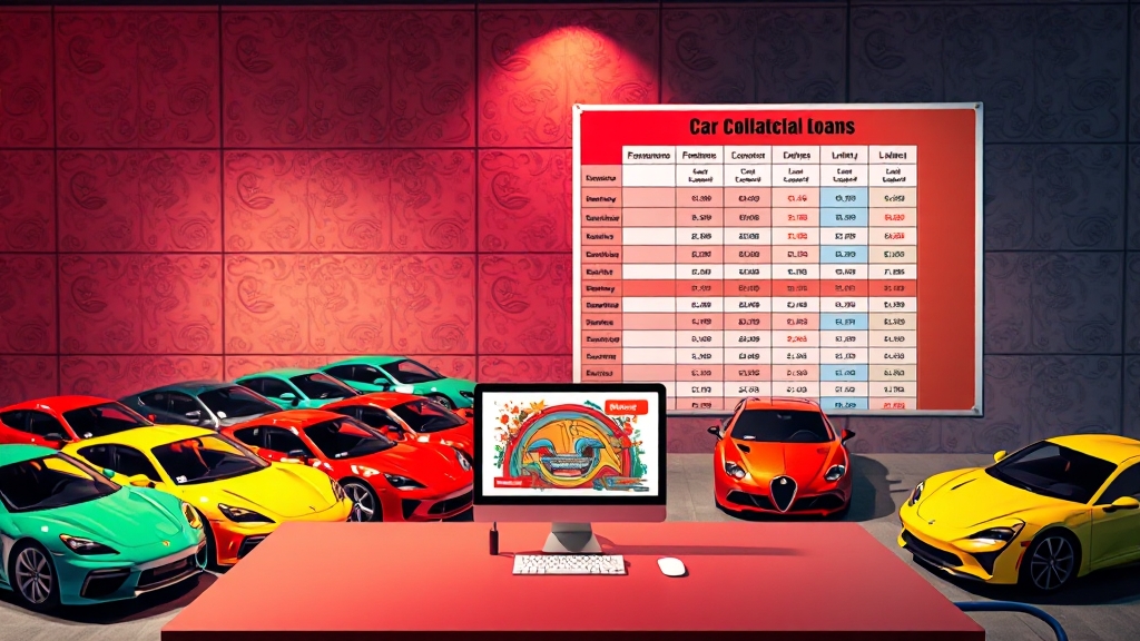 자동차 담보대출 한도 및 금리 (popart 스타일)