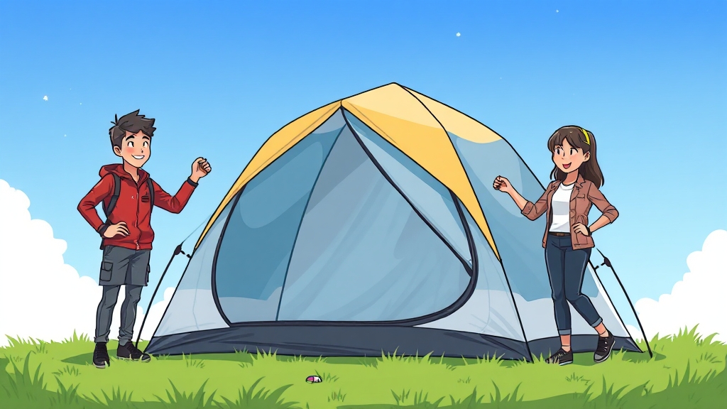 에어텐트 설치 방법: 초보자도 쉽게 (cartoon 스타일)