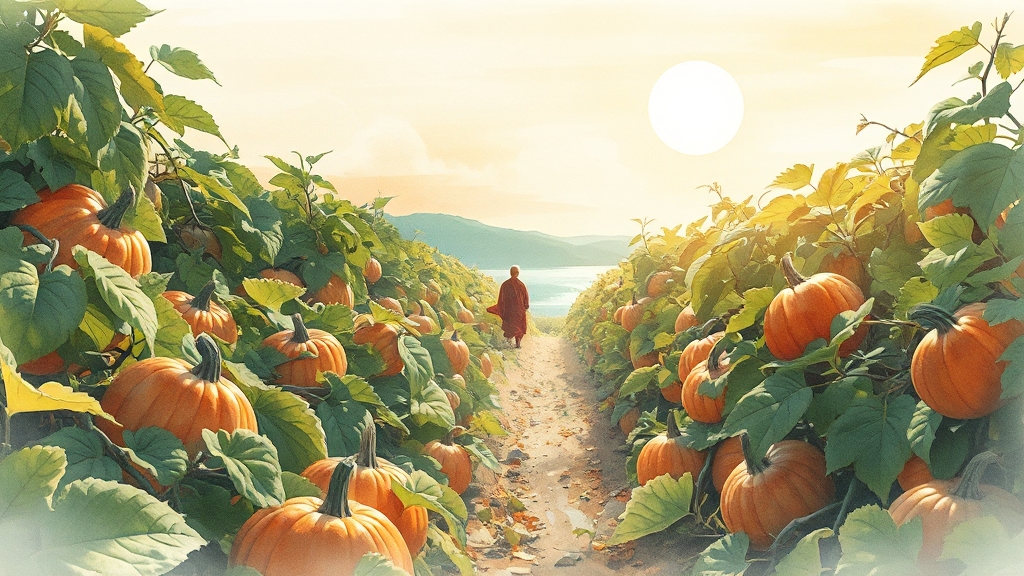 호박의 역사 & 문화적 의미 (watercolor 스타일)