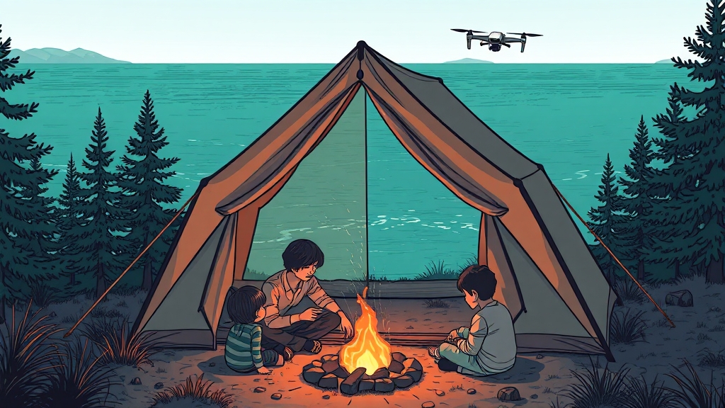 강원도 바닷가 캠핑, 왜 인기일까요? (illustration 스타일)