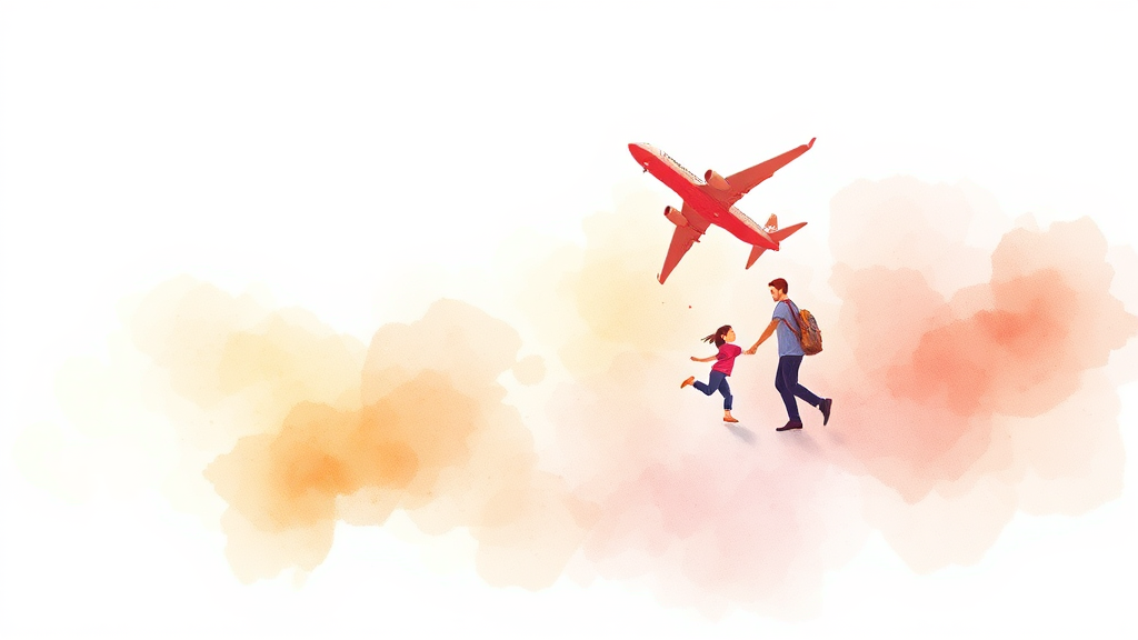 가족 마일리지 합산 제도 (watercolor 스타일)