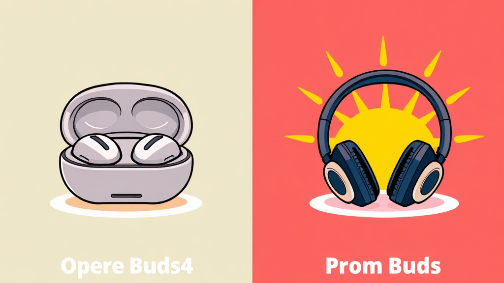 갤럭시 버즈4 vs 프로 모델: 나에게 맞는 이어폰은? (cartoon 스타일)