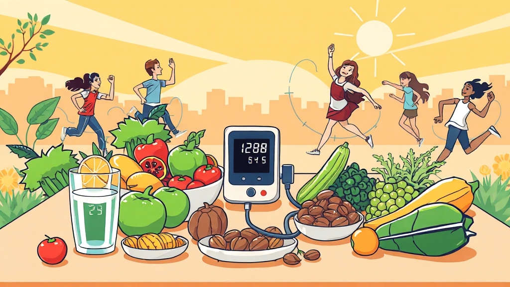 기립성 저혈압, 식습관 개선 (cartoon 스타일)