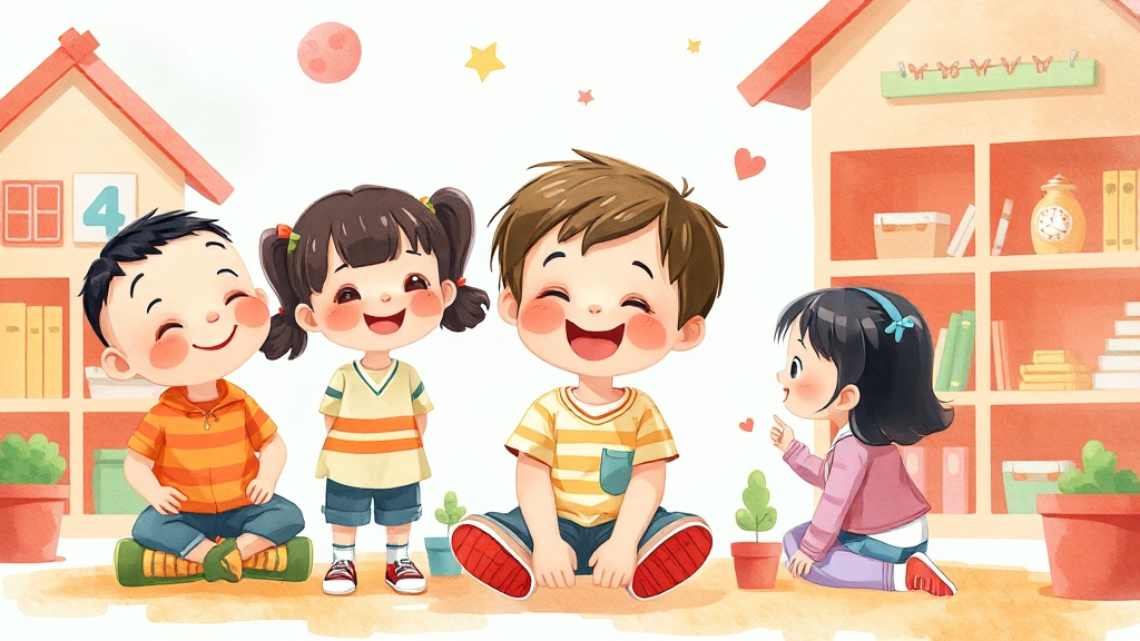 유치원 선택: 아이에게 맞는 곳 (illustration 스타일)