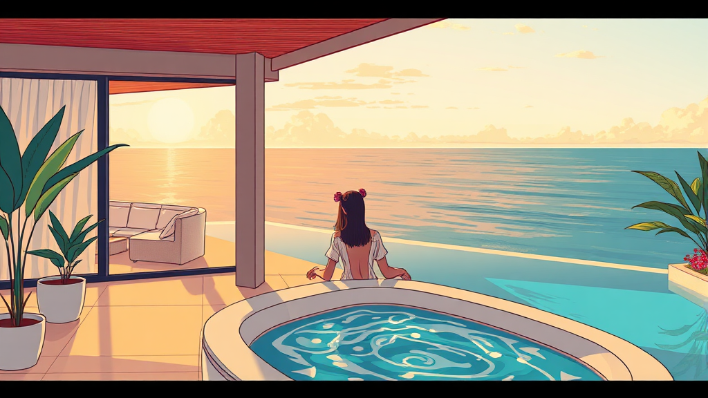 매혹적인 객실: 프라이빗 풀빌라의 모든 것 (illustration 스타일)