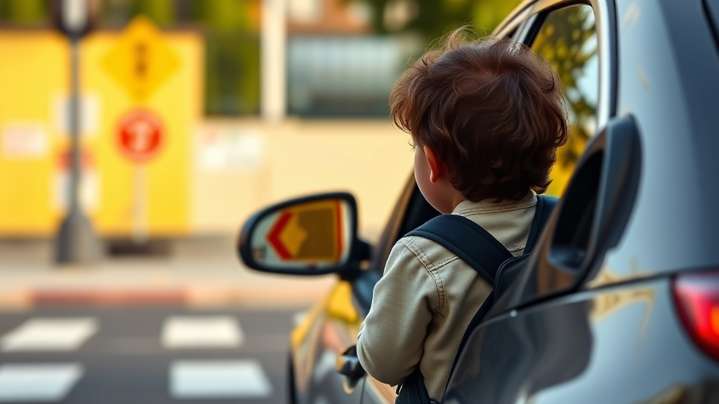 보행자 및 어린이 보호구역 규제 강화 (realistic 스타일)