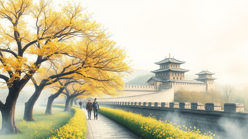 봄의 전령, 산수유와 함께하는 경기도 여행 (watercolor 스타일)