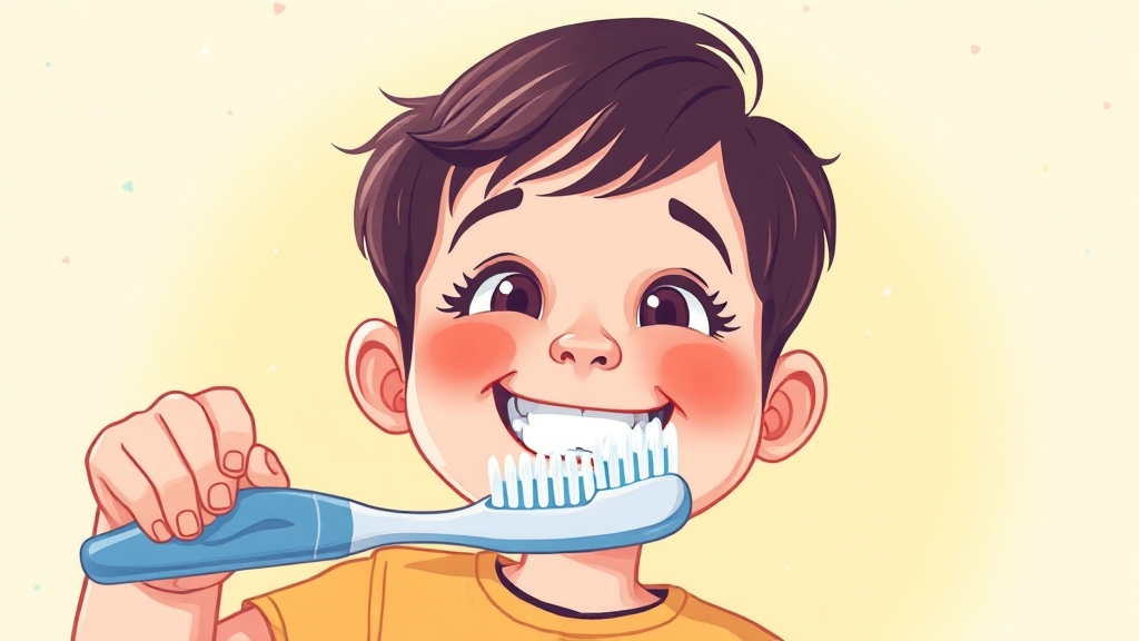 흔들리는 앞니, 칫솔질이 중요 (illustration 스타일)