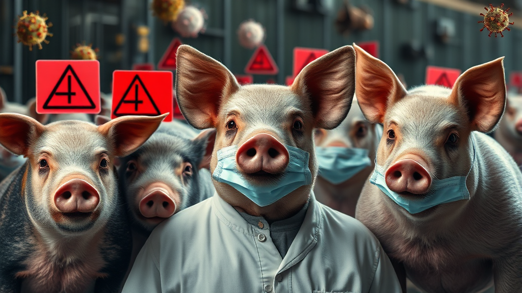 니파 바이러스 감염 경로 (realistic 스타일)