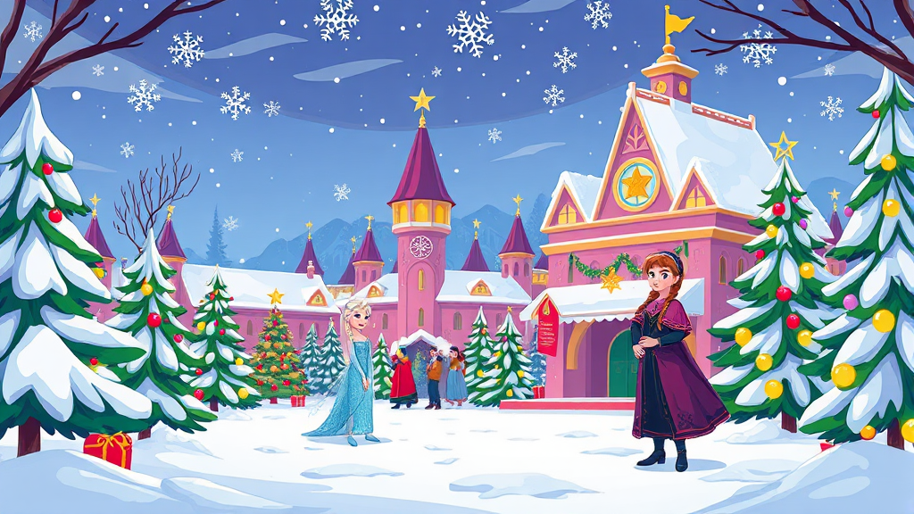 겨울왕국 테마존 집중 공략 (cartoon 스타일)