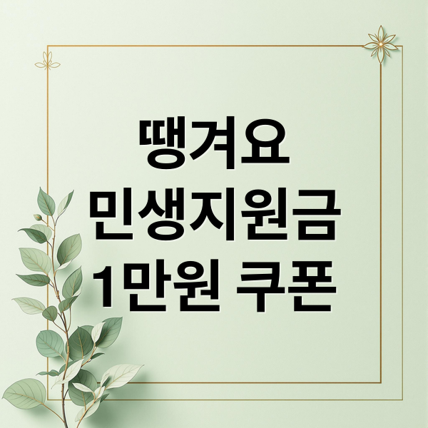 땡겨요
민생지원금
1만원 쿠폰 (땡겨요 민생지원금 1만원)