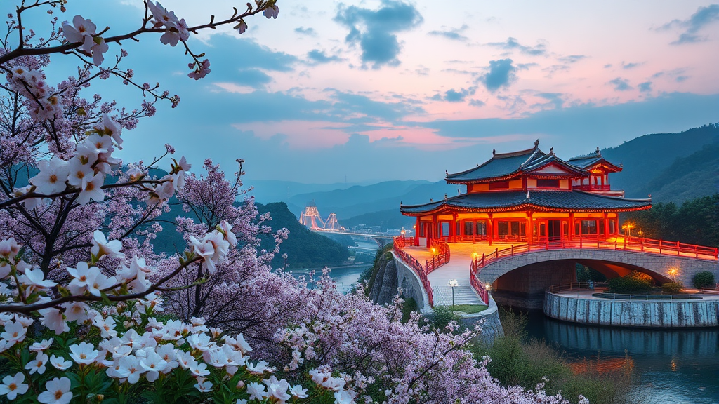 국내 숨은 명소: 3월에 방문하기 좋은 특별한 장소들 (realistic 스타일)