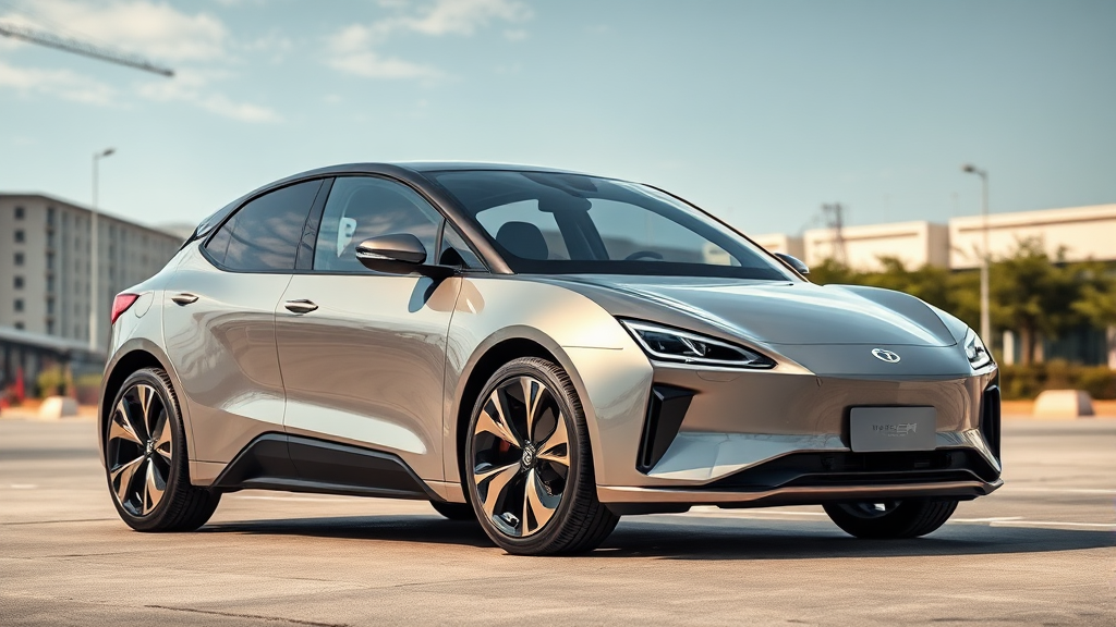 중국 전기차 브랜드의 시장 공략과 영향 (realistic 스타일)