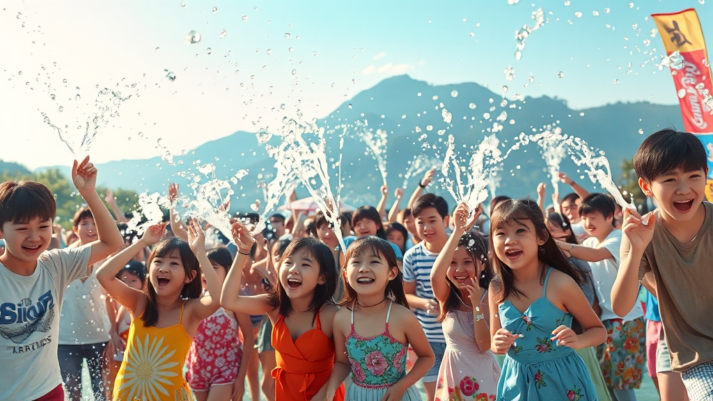 워터밤 속초 vs 서울/부산 비교 (realistic 스타일)