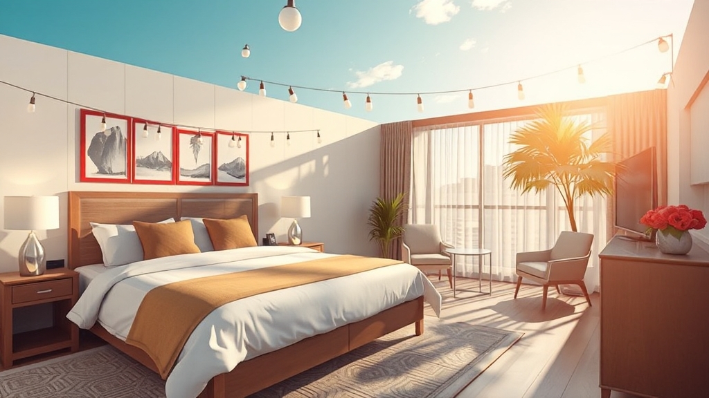 숙박 예약 및 활용 팁 (realistic 스타일)