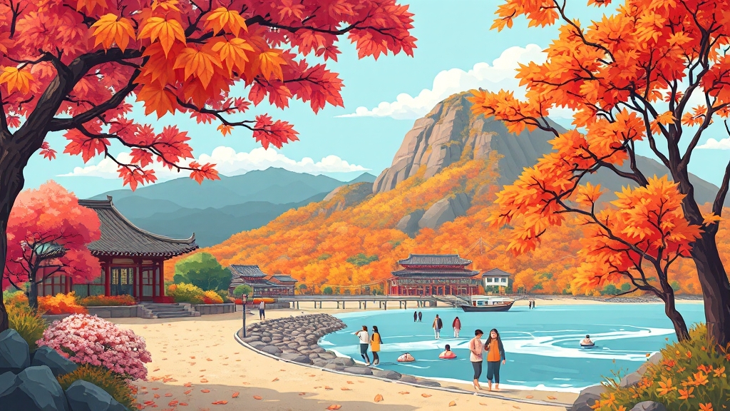 지역별 가을 여행, 숨겨진 명소 탐방 (cartoon 스타일)
