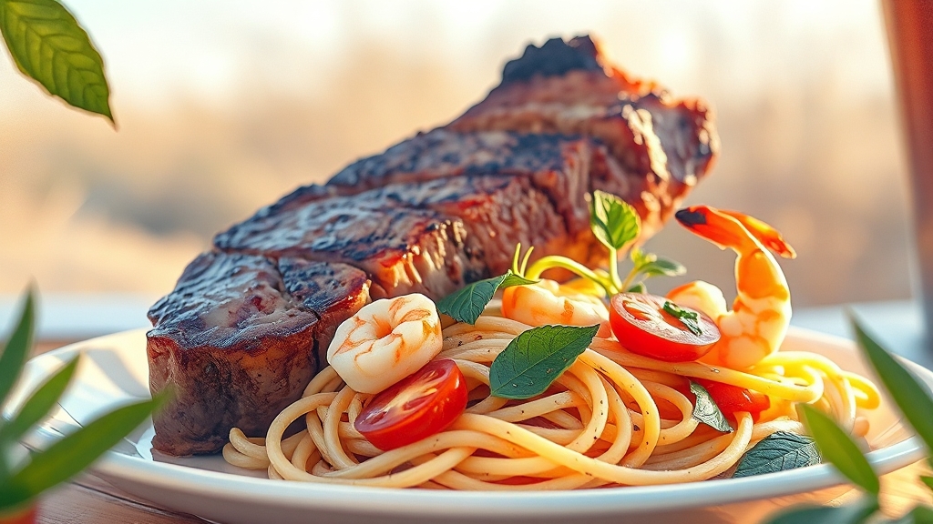 스테이크 vs 파스타: 메뉴 비교 분석 (watercolor 스타일)