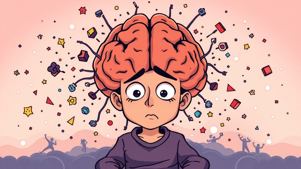 스트레스와 불안, 어지럼증의 숨은 주범 (cartoon 스타일)