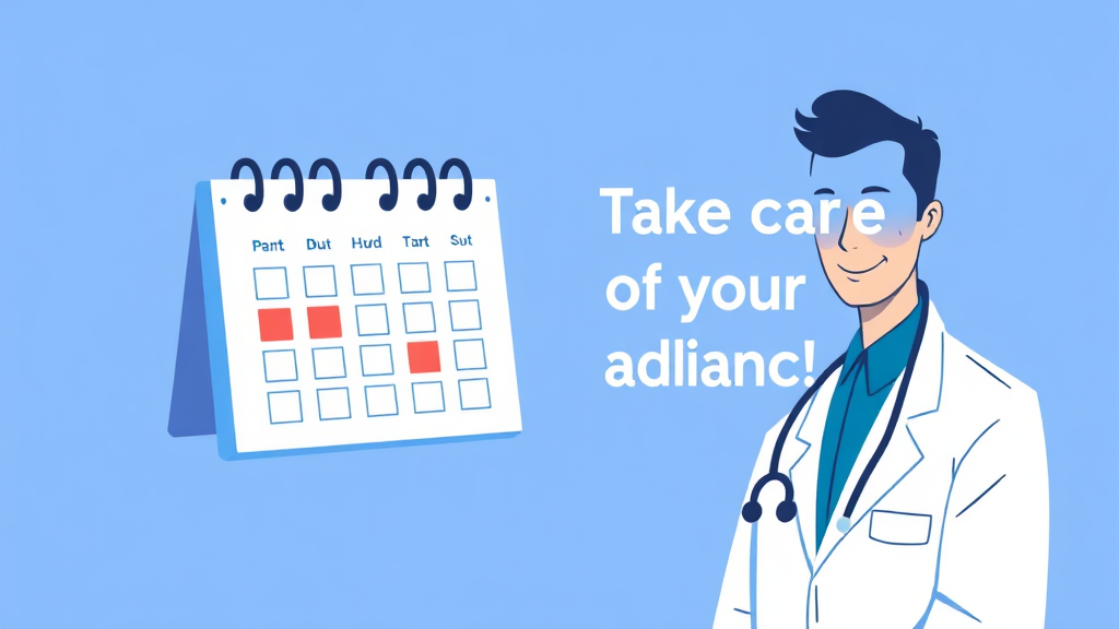 건강검진 예약 방법 및 시기 (illustration 스타일)