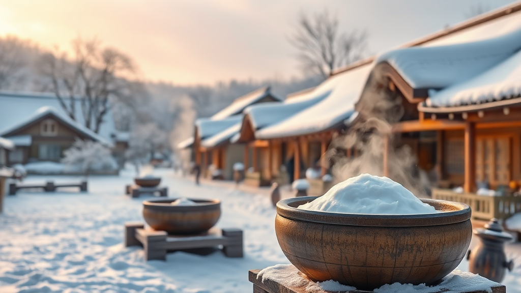 전라도: 겨울 풍경 명소 (realistic 스타일)