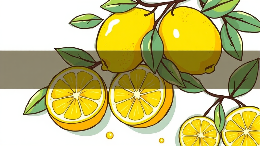 면역력 강화부터 피부 미용까지, 레몬의 다채로운 건강 효과 (illustration 스타일)
