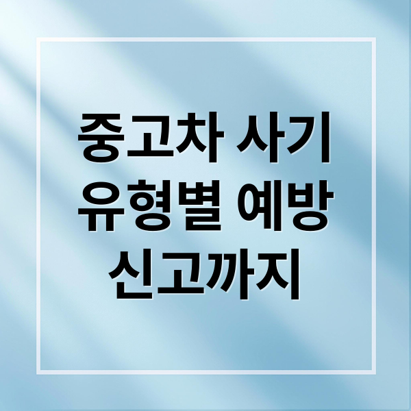 중고차 사기
유형별 예방
신고까지 (중고차 사기 피해 예방 대처)