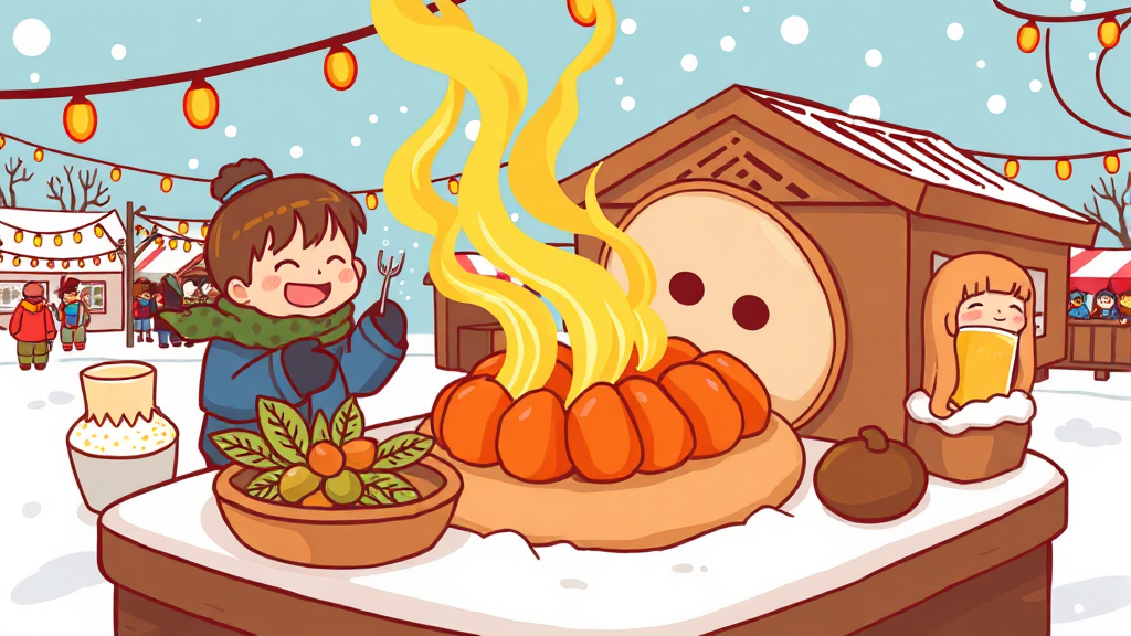 축제 먹거리, 뭐가 맛있을까? (cartoon 스타일)