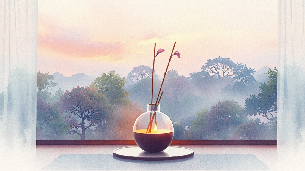 디퓨저 사용법 & 공간 배치 꿀팁 (watercolor 스타일)