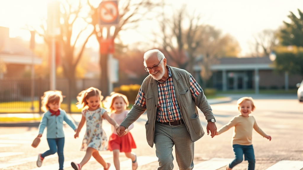 노인 일자리 지원 확대 (watercolor 스타일)