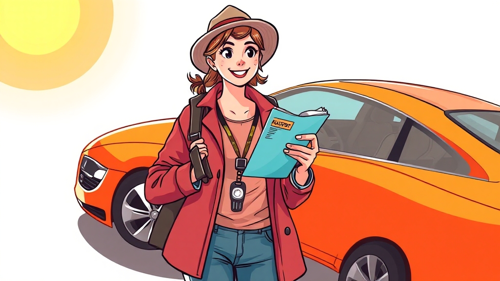 렌터카 이용 시 꿀팁 (cartoon 스타일)