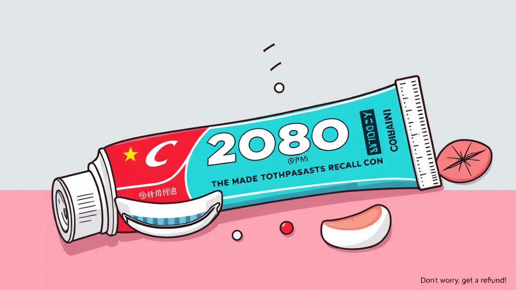 리콜 대상 치약 종류 (illustration 스타일)