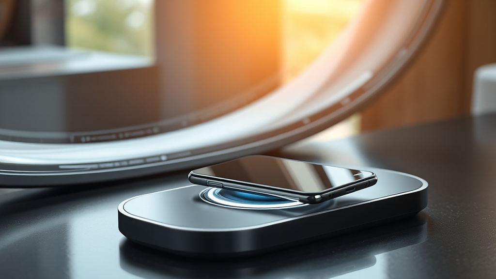 Qi2 무선 충전 기술: 작동 원리 (realistic 스타일)