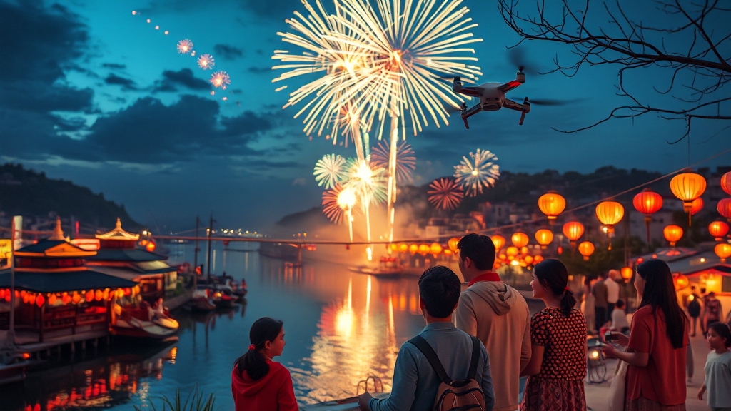 축제 즐기기 꿀팁 (realistic 스타일)