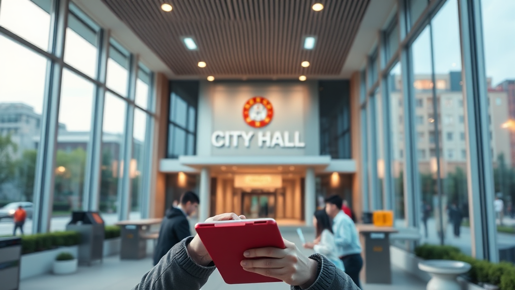 온라인으로 편리하게! 동두천시청 민원 및 행정 서비스 이용법 (realistic 스타일)