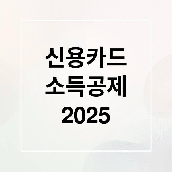 신용카드
소득공제
2025 (신용카드 소득공제)