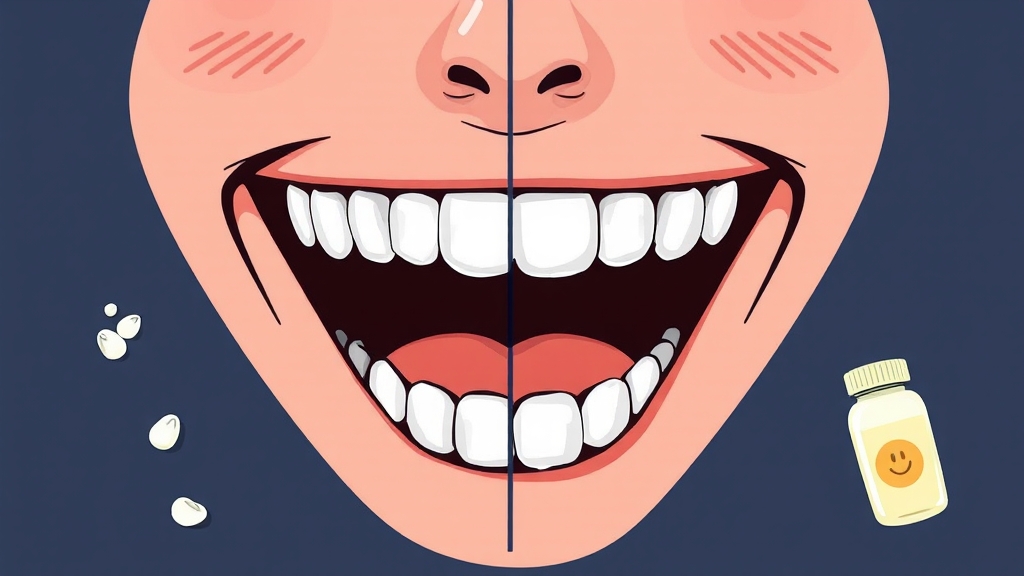 잇몸 영양제 복용 후 변화 (illustration 스타일)