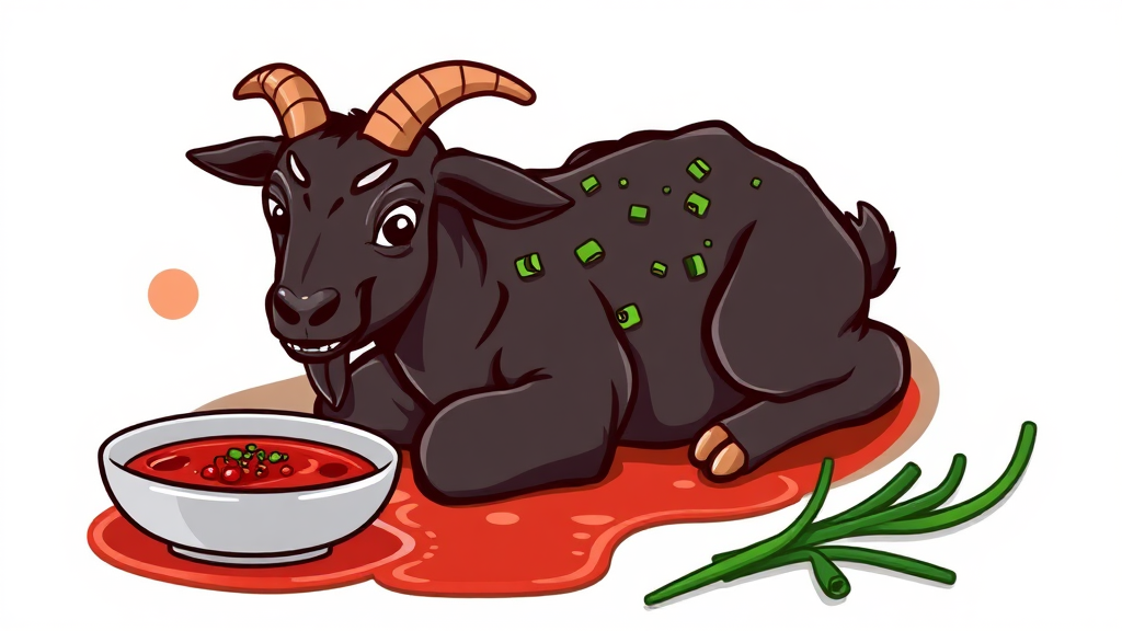 흑염소, 맛있게 즐기는 다양한 레시피 (cartoon 스타일)