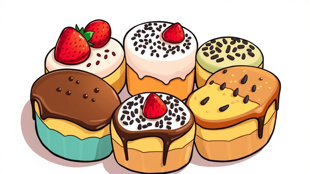 다양한 맛으로 즐기는 상하이 버터떡 변주 레시피 (cartoon 스타일)