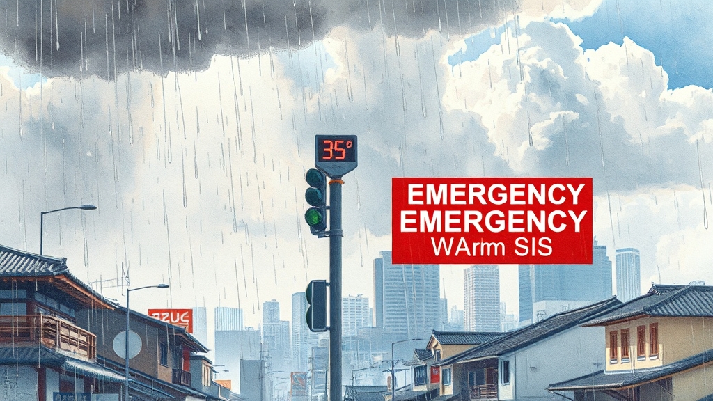 기상청 발표: 최신 기온 및 강수 전망 (watercolor 스타일)