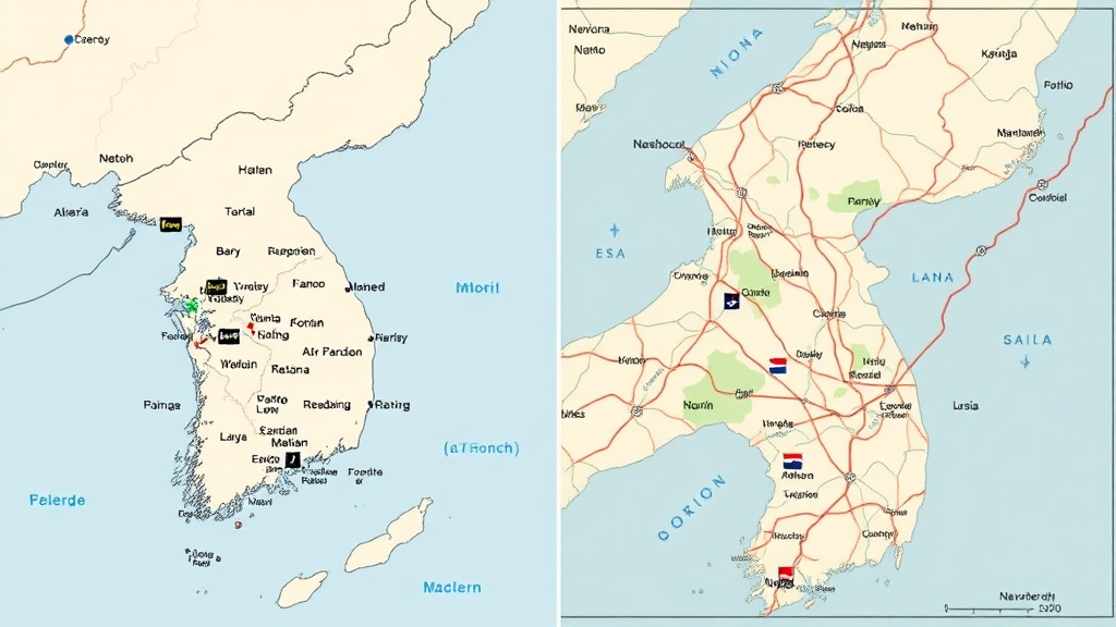 과거와 현재 지도 비교: 변화와 특징 (illustration 스타일)